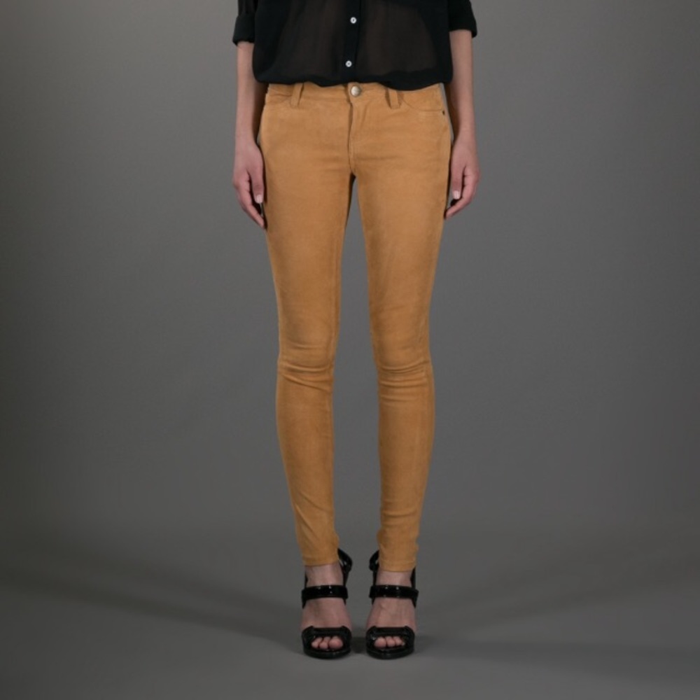 Current Elliot lamb suede ankle skinnies